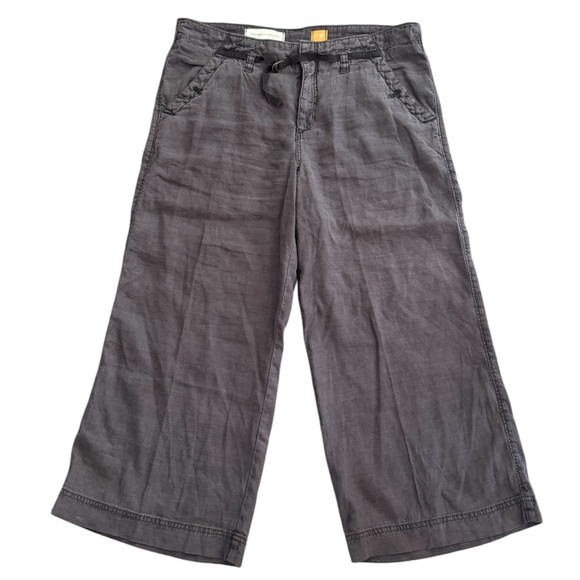 Pilcro And The Letterpress Brown Linen Culottes Wide Leg - Picture 2 of 6